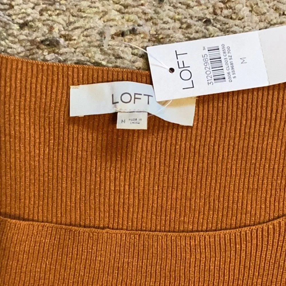 LOFT Warm Orange Knit Top - Picture 2 of 6